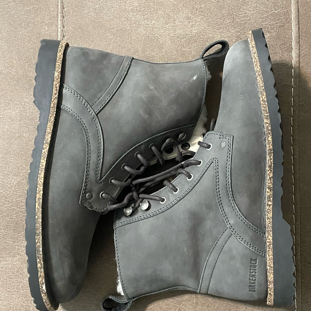Birkenstock Bryson Shearling  Boots Nubuck Oiled Leather Size 9W